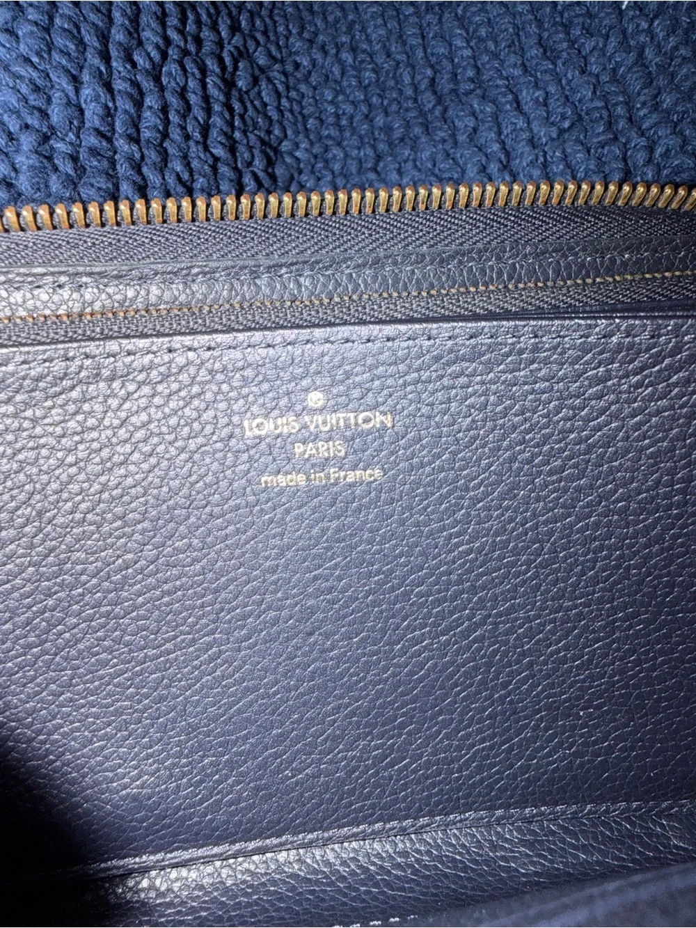Louis Vuitton Navy Blue Empreinte (Embossed) Monogram Long Zippy Wallet